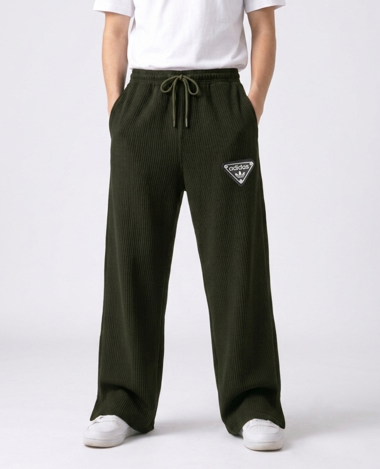 Premium Olive Green Corduroy Baggy Pant